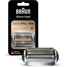 Braun Cabezal de afeitadora eléctrica 94M plateado, compatible con maquinillas de afeitar eléctricas Series 9 Pro y Series 9