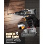Bamse Taladro Atornillador Bateria con 2 Baterías 2.0Ah, Atornillador Electrico 21V, 42N.m Torque, Taladro 18+1, Ajuste de Par,