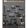 Bamse Taladro Atornillador Bateria con 2 Baterías 2.0Ah, Atornillador Electrico 21V, 42N.m Torque, Taladro 18+1, Ajuste de Par,