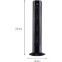 Jocca Ventilador de Torre con Mando a Distancia 50W | 3 Modos de Viento | 3 Velocidades | Oscilación 75º | Temporizador 7.5H |