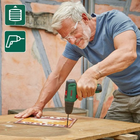 Bosch taladro/atornillador a batería EasyDrill 1200 (batería de 2,0 Ah, sistema de 12 V, juego de brocas y puntas de atornillar,