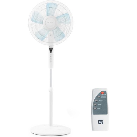 Grunkel Ventilador de pie 16" programable con 3 velocidades FAN-B16ECOTIMER y 60W de potencia con altura regulable de hasta