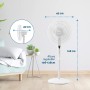 Grunkel Ventilador de pie 16" programable con 3 velocidades FAN-B16ECOTIMER y 60W de potencia con altura regulable de hasta