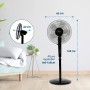 Grunkel Ventilador de pie 16" programable con 3 velocidades FAN-B16ECOTIMER y 60W de potencia con altura regulable de hasta