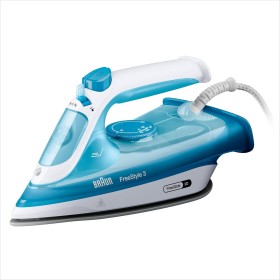 Braun FreeStyle 3 FI3144BL, Plancha de Vapor con Tecnología FreeGlide 3D, Suela SuperCeramic, Ultimate FastClean, Apagado
