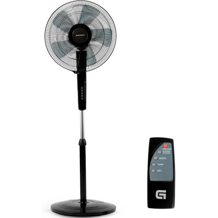 Grunkel Ventilador de pie programable 16" con 3 velocidades FAN-N16ECOTIMER y 60W con mando distancia, con altura regulable de