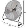 JATA VC3000 - Ventilador de aire industrial con 3 aspas metálicas. Gran ventilación. 3 velocidades. Multiorientable. Rejilla