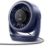 Diveblues Ventilador USB de mesa, potente hasta 6 m/s, pantalla LED, 5 velocidades, rotación de 360°, mini ventilador