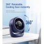 Diveblues Ventilador USB de mesa, potente hasta 6 m/s, pantalla LED, 5 velocidades, rotación de 360°, mini ventilador