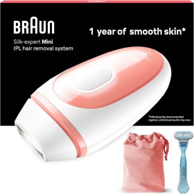 Braun Luz Pulsada Silk-Expert Mini Depiladora IPL, Reducción Del Vello En Casa, Con Funda De Viaje, Tamaño Compacto, Fácil,