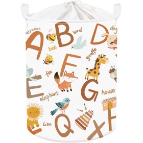 Clastyle Cestos Almacenaje Infantil Alfabeto Cesta Ropa Sucia Plegable para Habitación Infantil Dormitorio Cajas de Almacenaje