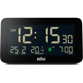 Braun Reloj Despertador Digital Fecha, Mes y Temperatura en Pantalla, Pantalla LCD Negativa, Ajuste rápido, Alarma de pitido