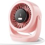 Diveblues Ventilador USB de mesa, potente hasta 6 m/s, pantalla LED, 5 velocidades, rotación de 360°, mini ventilador