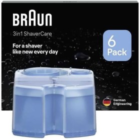 Recharges 3-en-1 - BRAUN - ShaverCare - Pour Stations SmartCare, Nettoyage Hygiénique - Pack de 6
