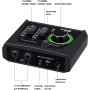 BOMGE Mini interfaz de audio USB de 2 canales para grabación, transmisión y podcasting, con alimentación fantasma XLR/48V, audio
