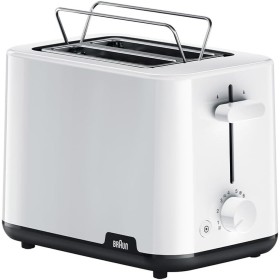 Braun Hogar Breakfast1 Tostadora de 2 Rebanadas, 8 Niveles de Tostado, Bandeja para Migas Extraíble, Elevador de Pan, Calentador