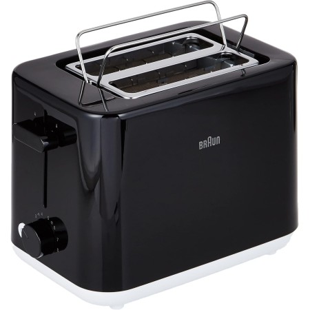 Braun Hogar Breakfast1 Tostadora de 2 Rebanadas, 8 Niveles de Tostado, Bandeja para Migas Extraíble, Elevador de Pan, Calentador