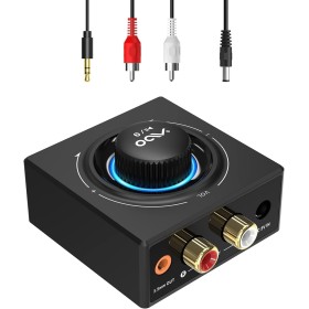 YMOO Receptor Bluetooth 5.3 HiFi Audio con RCA y 3,5mm Jack, Adaptador Bluetooth para Equipo de Música/Amplificador/Altavoz, 30M