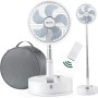 Marchpower Ventilador de Pie Silencioso 10", 2 en 1 Ventilador de Pie Plegable Circulación del Aire con 5 Velocidad Pantalla