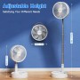 Marchpower Ventilador de Pie Silencioso 10", 2 en 1 Ventilador de Pie Plegable Circulación del Aire con 5 Velocidad Pantalla