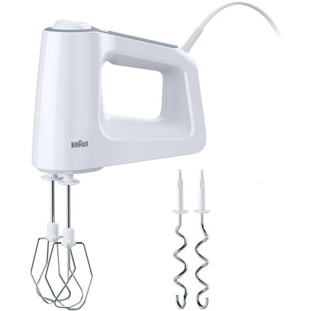 Braun Batidora de Varillas Multimix 3 HM3100WH de 500 W de Potencia, Varillas de Acero Inoxidable, 5 Velocidades, Clase A, Color
