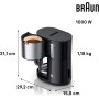 Braun PurShine KF1500BK, Cafetera de Filtro con Sistema OptiBrew, Función Antigoteo, Apagado Automático de Seguridad, Capacidad