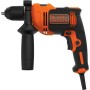 BLACK+DECKER BEH710K Taladro Percutor con Cable 710 W, Portabrocas 13 mm, Impactos 0-47.600 ipm & A7188-XJ Kit de 50 Piezas,