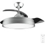 Cecotec Ventilador de Techo con Luz Energysilence Aero 4300 Invisible Steel. 35W, 6 Velocidades, Aspas Retráctiles, Mando a
