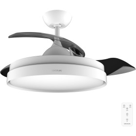 Cecotec Ventilador de Techo con Luz Energysilence Aero 4300 Invisible White. 35W, 6 Velocidades, Aspas Retráctiles, Mando a