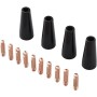 Kit de puntas de boquilla sin gas para soldadura MIG, punta de contacto de 0,9 mm, 15AK MB15, accesorios de antorcha de cobre,