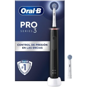 Oral-B Pro 3 3000 Cepillo de Dientes Eléctrico con Mango Recargable y 2 Cabezales, Diseñado Por Braun - Blanco y Negro