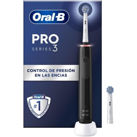 Oral-B Pro 3 3000 Cepillo de Dientes Eléctrico con Mango Recargable y 2 Cabezales, Diseñado Por Braun - Blanco y Negro