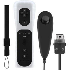OSTENT El sensor de movimiento del mando a distancia con cable Nunchuck + Combo compatible para la consola Nintendo Wii Color