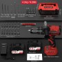 SundpeyPRO Taladro Percutor a Bateria 21V - 120Nm Sin Escobillas Taladro Atornillador Batería con 2x4.0Ah Baterías, 20+3 Ajuste