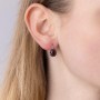 SILVEGO - SILVEGOB380001 - Pendientes para Mujer de Plata 925 con Auténticas Granates Checas