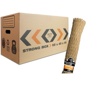 MARCPRINT Pack 10 Cajas Mudanza + Malla - Cajas Carton Mudanza (43x30x25cm) Reforzadas y Resistentes - Cajas de Cartonn