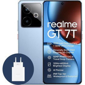 realme GT 7T 5G Smartphone,12+256GB, Batería de 7000 mAh,Carga de 120W,Procesador Dimensity 8400-MAX,IMX896 50MP Cámara,AI