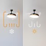 Cecotec Ventilador de Techo con Luz Energysilence Aero 4320 Invisible Wood&White. 35W, 6 Velocidades, Aspas Retráctiles, Mando a