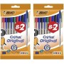 Bic Cristal Original Bolígrafos - Blíster de 5 Unidad, Espunta Media (1.0 mm), Color Azul