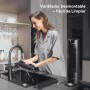 DR.PREPARE Ventilador Silencioso 25dB Motor DC 12W Ventilador Torre de Mesa 8 Velocidades 7m/s Temporizador Oscilación 80° Modo