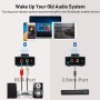 YMOO Receptor Bluetooth 5.3 HiFi Audio con RCA y 3,5mm Jack, Adaptador Bluetooth para Equipo de Música/Amplificador/Altavoz, 30M