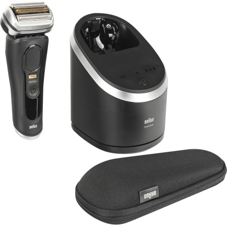 Braun Series 9 Pro+ - Afeitadora eléctrica para hombre, con 5 elementos de afeitar, cortapelos largos ProTrimmer y estación de