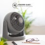 Iris Ohyama Woozoo, 23m², Ventilador de mesa, Gris, 3 velocidades, Silencioso, Potente,Escritorio, Portátil, Sobremesa, Table