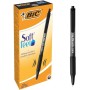 BIC Soft Feel, bolígrafos retráctiles, suave grip, punta media (1,0 mm), color azul, caja de 12