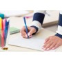 BIC Soft Feel, bolígrafos retráctiles, suave grip, punta media (1,0 mm), color azul, caja de 12