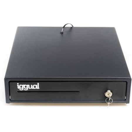 Iggual – Cajón Portamonedas IRON-15, Caja Efectivo Registradora Manual o Automática RJ11(12V), Compartimento x4 Billetes y x8