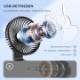 EasyAcc Ventilador de Mesa USB, Silencioso Recargable Ventiladores 4000mAh, Potente con 4 Velocidades, Mini Base Carga Rápida,