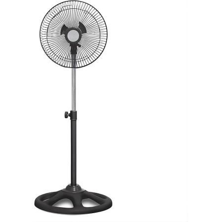 UBOON Ventilador de Pie 10" - Pequeño y Potente, Altura Regulable, Motor Silencioso, 3 Velocidades, Oscilación 120º, 30W