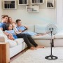 UBOON Ventilador de Pie 10" - Pequeño y Potente, Altura Regulable, Motor Silencioso, 3 Velocidades, Oscilación 120º, 30W