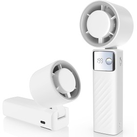 Ventilador Portátil,Ventilador Portátil de mano Recargable viento fuerte y Turbo Ajustable de Velocidad (1-199),Pantalla